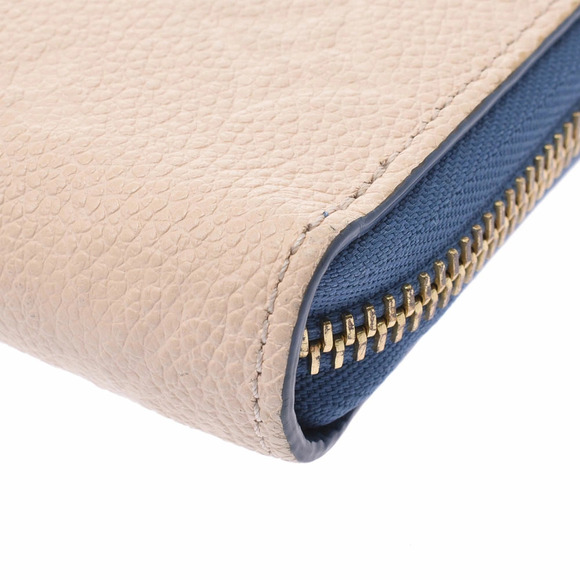 LOUIS VUITTON Monogram Empreinte Zippy Wallet Cream Blue Jean Leather Long main image 3